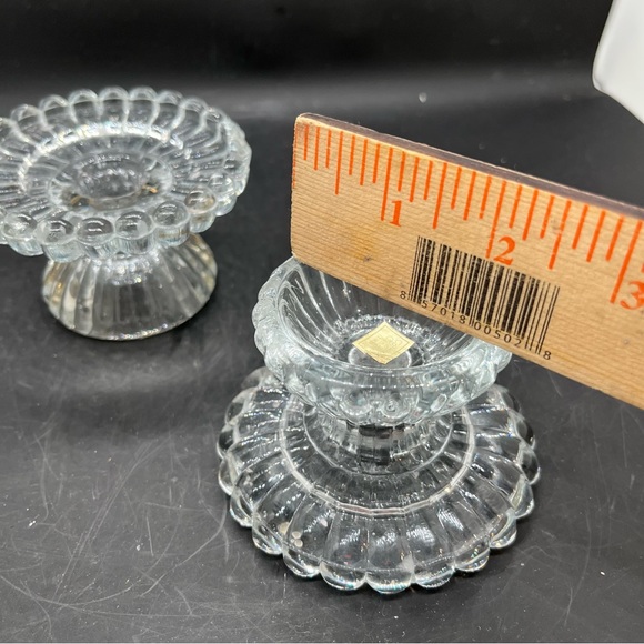 PartyLite CRYSTAL Votive/Taper Candlestick Holders 3'Round 2'T Reversable Set - Picture 14 of 16